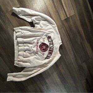 White and red PacSun crewneck sweatshirt